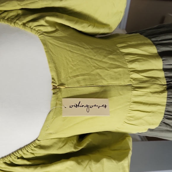 NWT ❗️ wishing waves olive green and black long dress small size - Picture 9 of 15